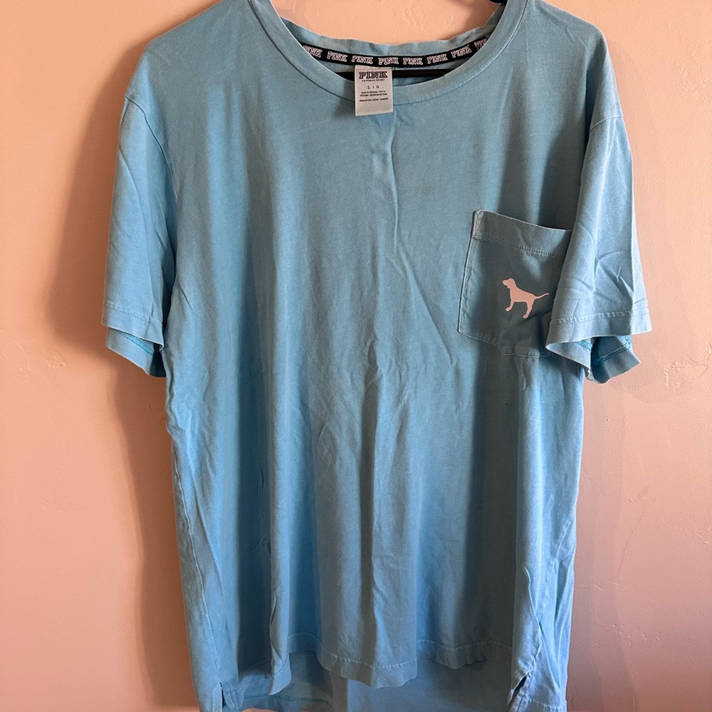 PINK Victoria's Secret Sky Blue Short Sleeve Tee
